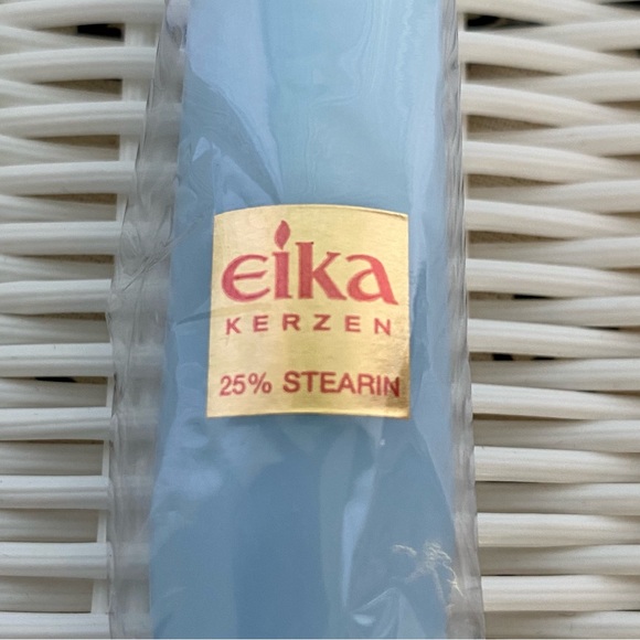 Seven Premium Ice Blue Eika Kerzen Taper Candles 25% Stearin New - Picture 3 of 14